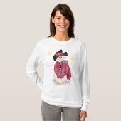 Sneeuwman met bordeaux t-shirt (Voorkant volledig)