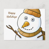 Sneeuwman met bruin sjaal Briefkaart (Voorkant)