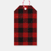 Sneeuwman met Buffalo Plaid Cadeaulabel (Achterkant)
