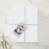Sneeuwman met cadeaus in Waterverf Labels Cadeaulabel (Met Touw)
