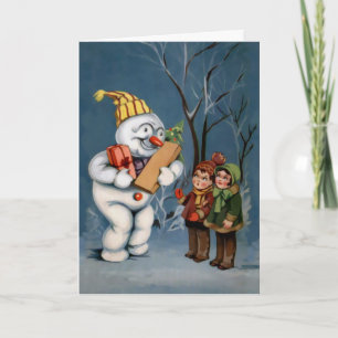  sneeuwman met Cadeaus Kerst Kaart