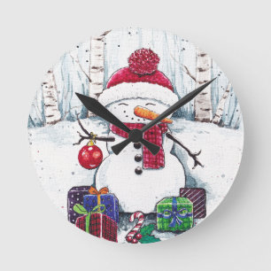 Sneeuwman met cadeaus op Waterverf plein Ronde Klok