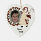Sneeuwman met Candy Cane Foto Ornament (Rechts)
