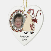 Sneeuwman met Candy Cane Foto Ornament (Links)