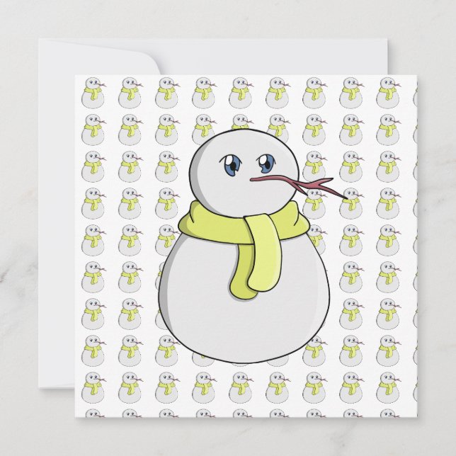 Sneeuwman met een gele sjaal (Voorkant)