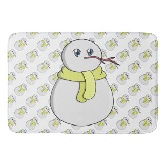 Sneeuwman met een gele sjaal badmat