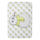 Sneeuwman met een gele sjaal badmat (Voorkant Verticaal)