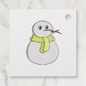 Sneeuwman met een gele sjaal bedankjes labels (Achterkant)