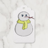 Sneeuwman met een gele sjaal cadeaulabels (Achterkant)
