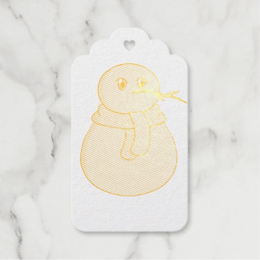 Sneeuwman met een gele sjaal cadeaulabels (Voorkant)