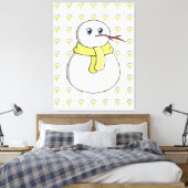 Sneeuwman met een gele sjaal canvas afdruk (Insitu (Slaapkamer))