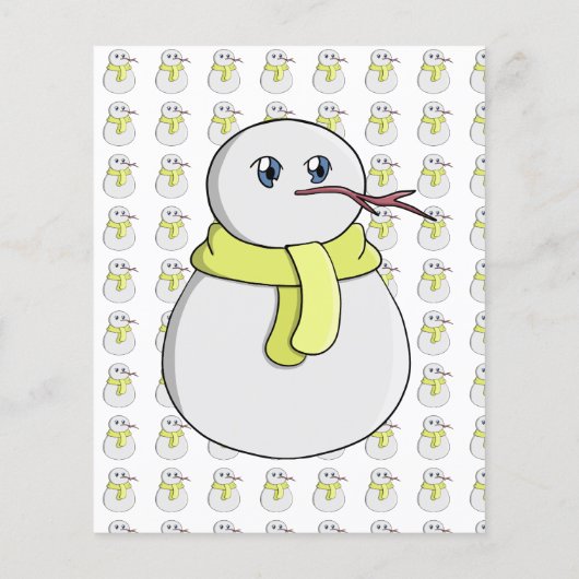Sneeuwman met een gele sjaal flyer (Achterkant)