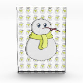 Sneeuwman met een gele sjaal fotoblokken (Voorkant)