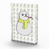 Sneeuwman met een gele sjaal fotoblokken (Rechts)