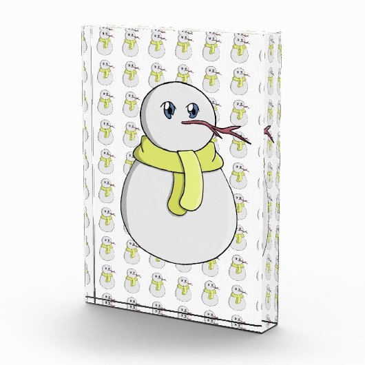 Sneeuwman met een gele sjaal fotoblokken (Rechts)