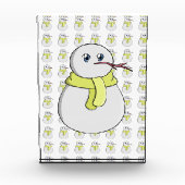 Sneeuwman met een gele sjaal fotoblokken (Voorkant)