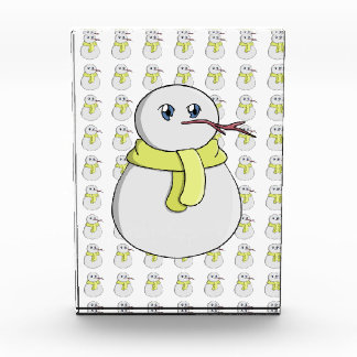 Sneeuwman met een gele sjaal fotoblokken