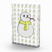 Sneeuwman met een gele sjaal fotoblokken (Rechts)