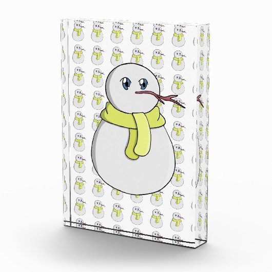 Sneeuwman met een gele sjaal fotoblokken (Rechts)