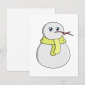 Sneeuwman met een gele sjaal informatiekaartje (Voorkant / Achterkant)