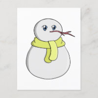 Sneeuwman met een gele sjaal
