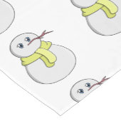 Sneeuwman met een gele sjaal korte tafelloper (Hoek)