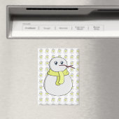 Sneeuwman met een gele sjaal magneet (Insitu (Vaatwasser))