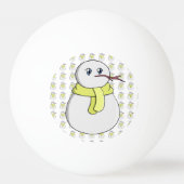 Sneeuwman met een gele sjaal pingpongbal (Achterkant)