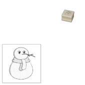 Sneeuwman met een gele sjaal rubberstempel (Gestempeld)