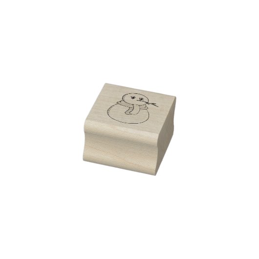 Sneeuwman met een gele sjaal rubberstempel (Stempel)