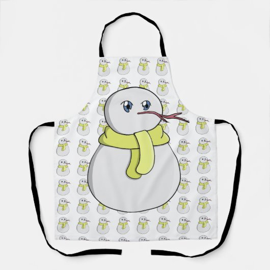 Sneeuwman met een gele sjaal schort (Voorkant)