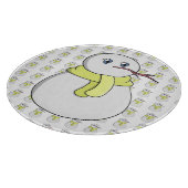 Sneeuwman met een gele sjaal snijplank (Hoek)