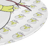 Sneeuwman met een gele sjaal snijplank (Hoek)