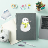 Sneeuwman met een gele sjaal sticker (iPad Cover)