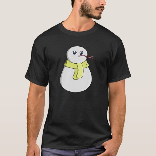 Sneeuwman met een gele sjaal t-shirt (Voorkant)