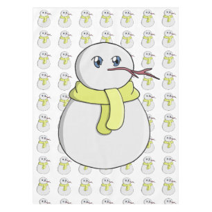 Sneeuwman met een gele sjaal tafelkleed