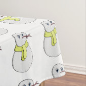 Sneeuwman met een gele sjaal tafelkleed (Voorbeeld)