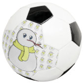 Sneeuwman met een gele sjaal voetbal (Drie kwart)