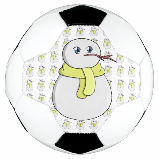 Sneeuwman met een gele sjaal voetbal (Voorkant)