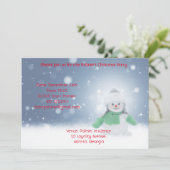 Sneeuwman met een groene sjaal kaart (Staand voorkant)