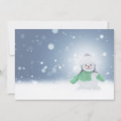 Sneeuwman met een groene sjaal kaart (Achterkant)