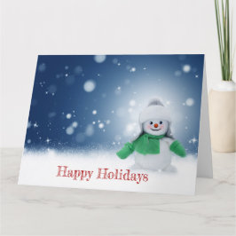 Sneeuwman met een groene sjaal  kaart
