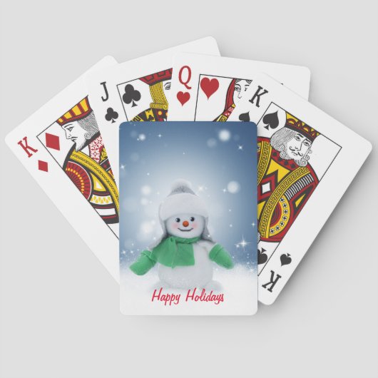 Sneeuwman met een groene sjaal pokerkaarten (Achterkant)