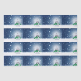 Sneeuwman met een groene sjaal tissuepapier