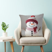 Sneeuwman met een leuk hoedje kussen (Stoel)