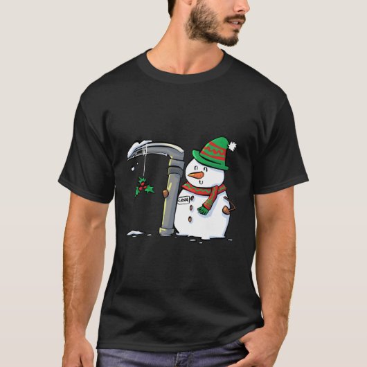 Sneeuwman met een Mac 3-anesthesie voor Kerstmis T-shirt (Voorkant)