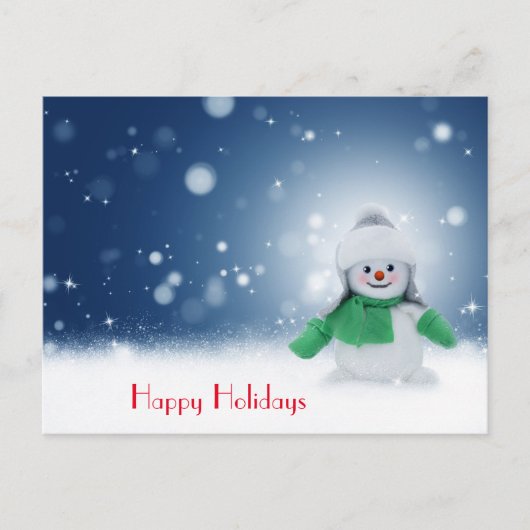 Sneeuwman met een sjaal briefkaart (Voorkant)