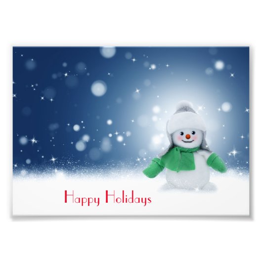 Sneeuwman met een sjaal foto afdruk (Voorkant)