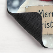 Sneeuwman met een vrolijk kerstbord muismat (Hoek)