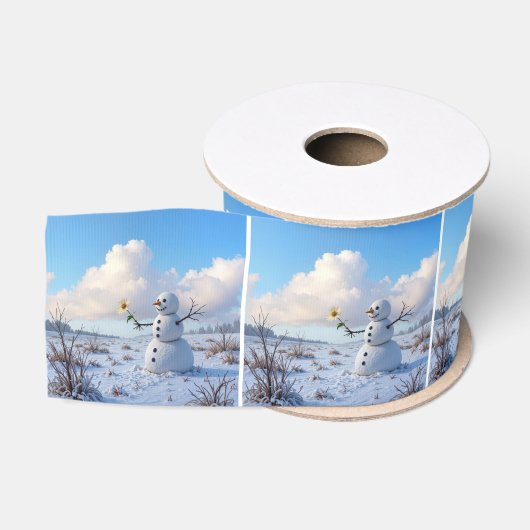 Sneeuwman met een witte margriet grosgrain lint (Spoel)